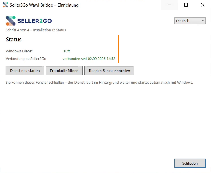 JTL-Wawi mit Seller2Go verbinden (Wawi Bridge)