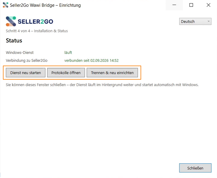 JTL-Wawi mit Seller2Go verbinden (Wawi Bridge)