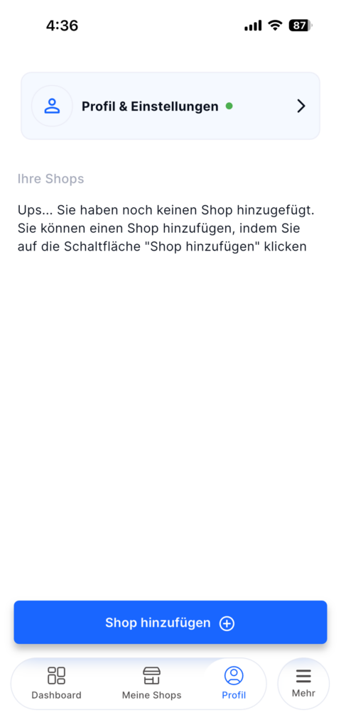 Mobile App mit Seller2Go verbinden
