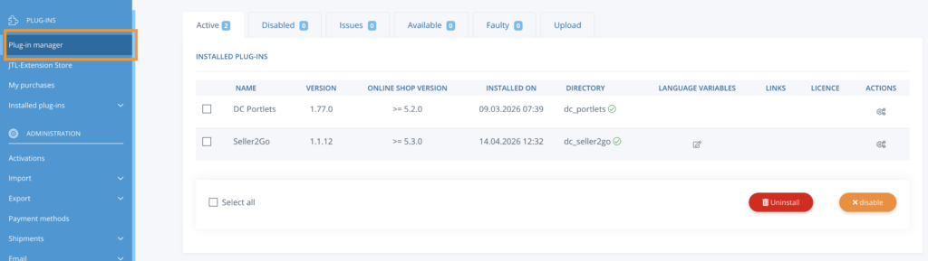 JTL-Shop Connection
