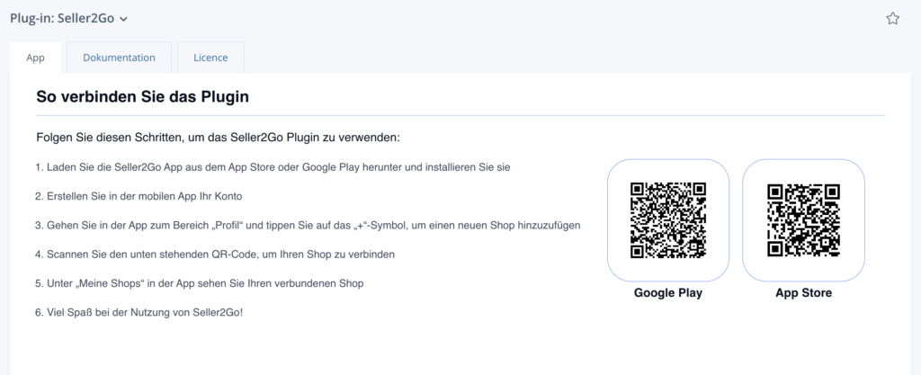 Mobile App mit Seller2Go verbinden