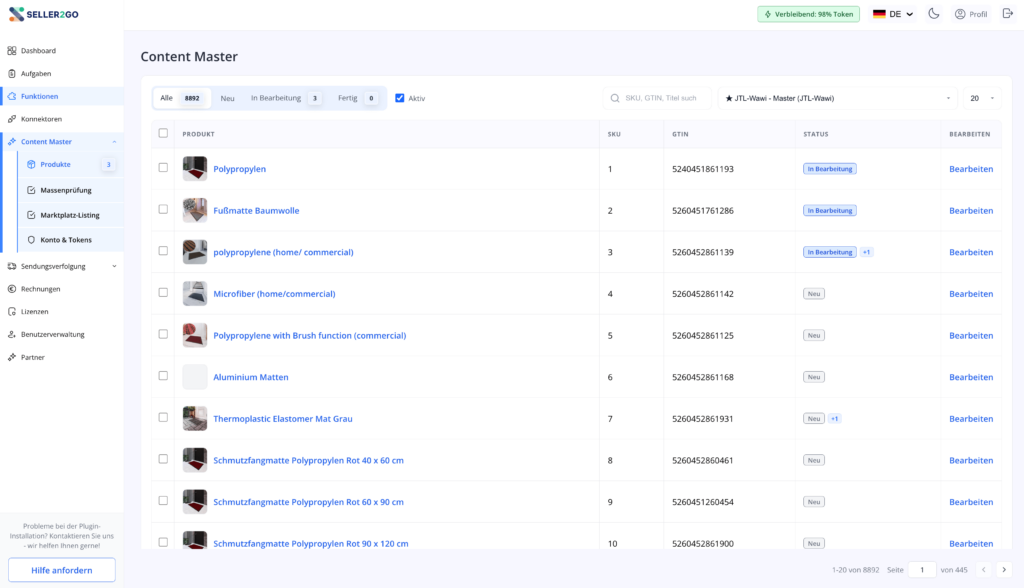 Erste Schritte mit Content Master
