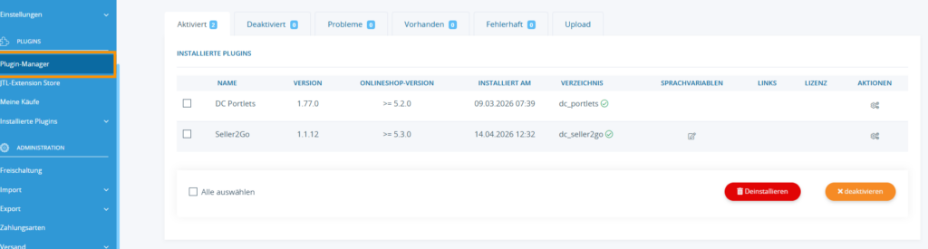 JTL-Shop mit Seller2Go verbinden