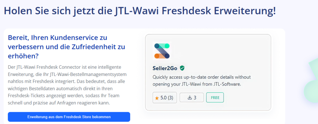 Freshdesk Connector öffnen