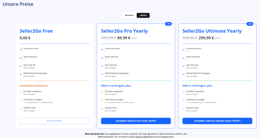 JTL-Shop mit Seller2Go verbinden