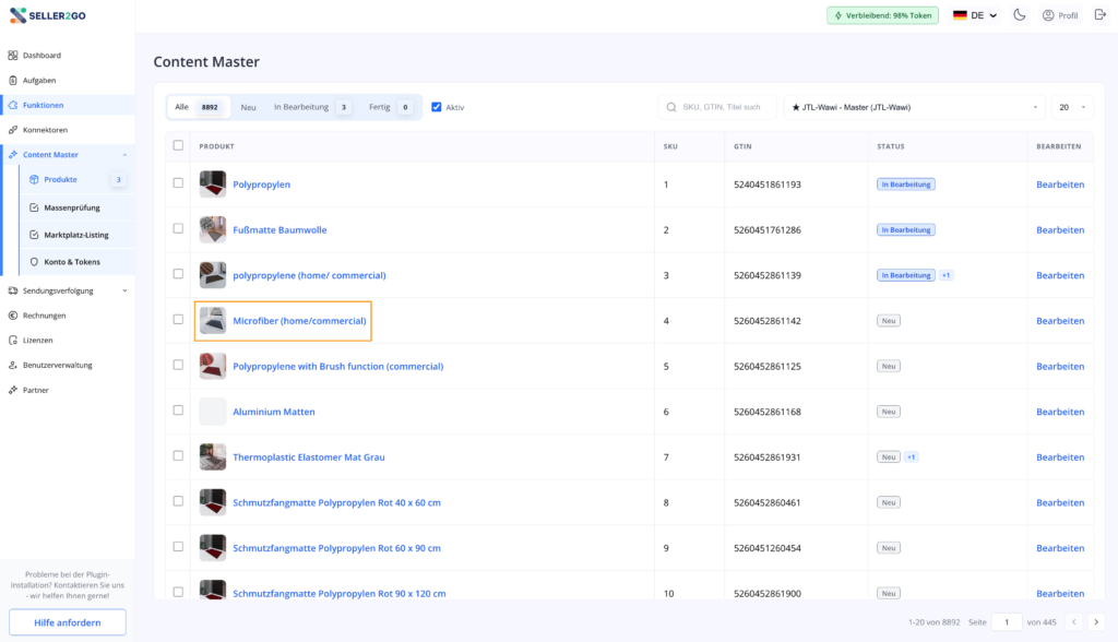 Erste Schritte mit Content Master